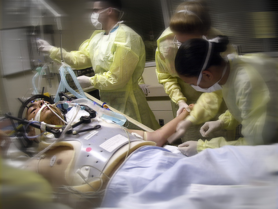 You've suffered a gunshot wound. You're losing blood and running out of time. Would you enter a state of suspended animation - clinically die - to buy doctors precious time to save your life? Image credit: US Navy via Wikimedia Commons.